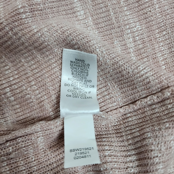J. Jill Cotton Blend Heather Pink Open Front Cardigan Sweater Women's Size Large - Picture 7 of 7